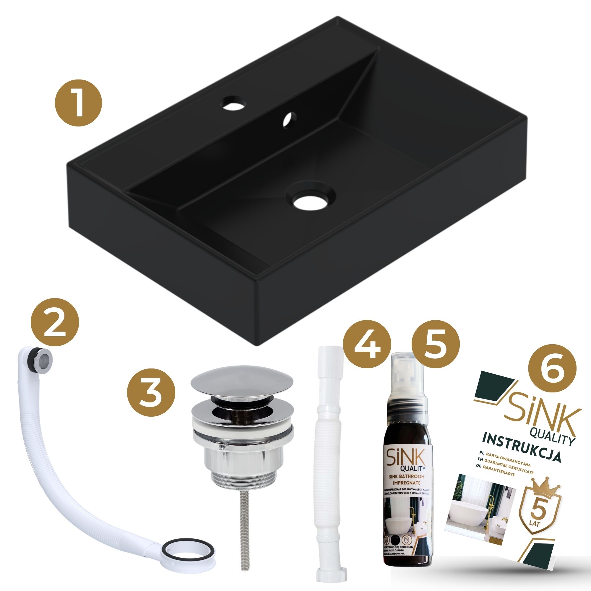 Umywalka Nadia 50 - elementy montażu